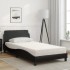 Cama con colchón cuero sintético negro 100x200