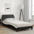 Cama con colchón cuero sintético negro y blanco 100x200