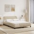 Cama con colchón tela color crema 120x200