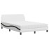 Cama con colchón cuero sintético blanco y negro 120x200