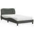Cama con colchón tela gris oscuro 100x200