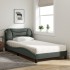 Cama con colchón tela gris oscuro 100x200