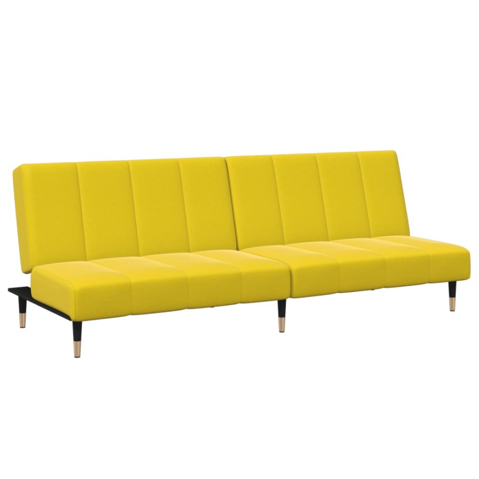 Sofá cama de 2 plazas con taburete terciopelo