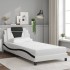 Cama con colchón cuero sintético blanco y negro 100x200