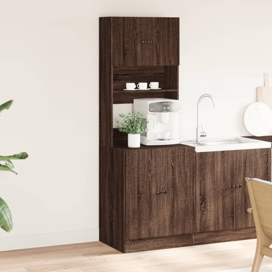 Mueble de cocina madera ingeniería marrón roble 60x50x180