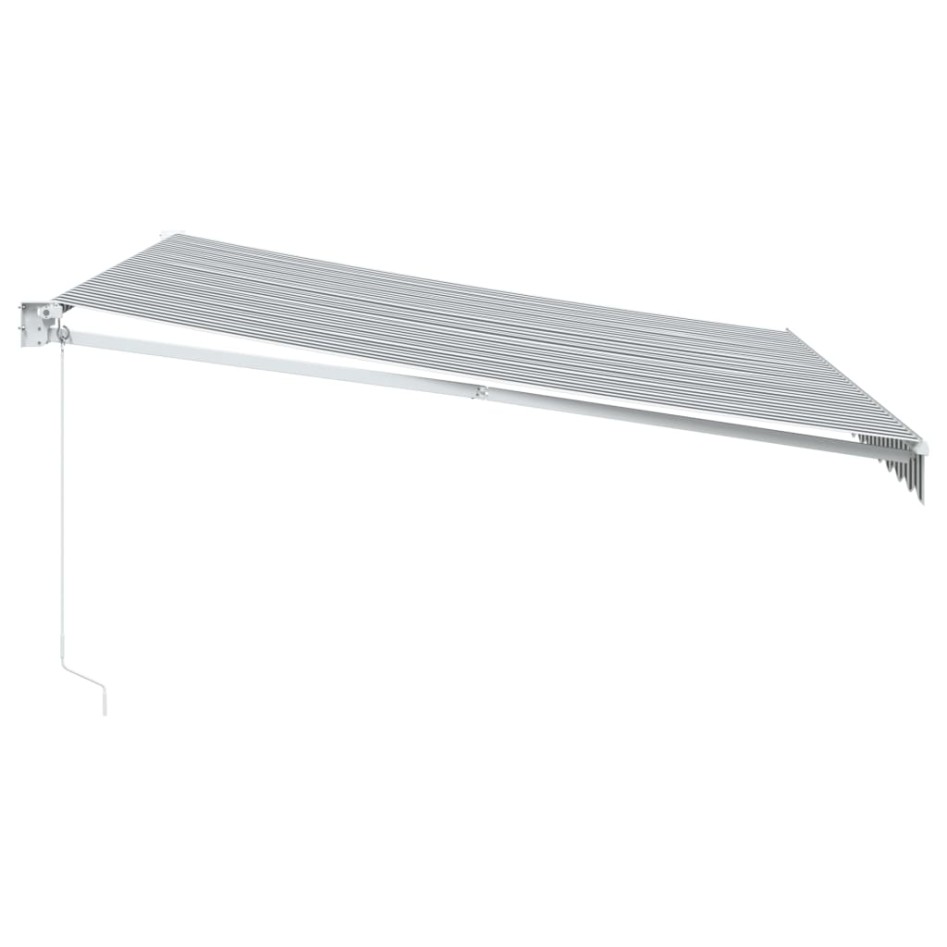 Toldo retráctil aluminio y tela gris antracita y blanco 4x3