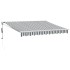 Toldo retráctil aluminio y tela gris antracita y blanco 3x2,5