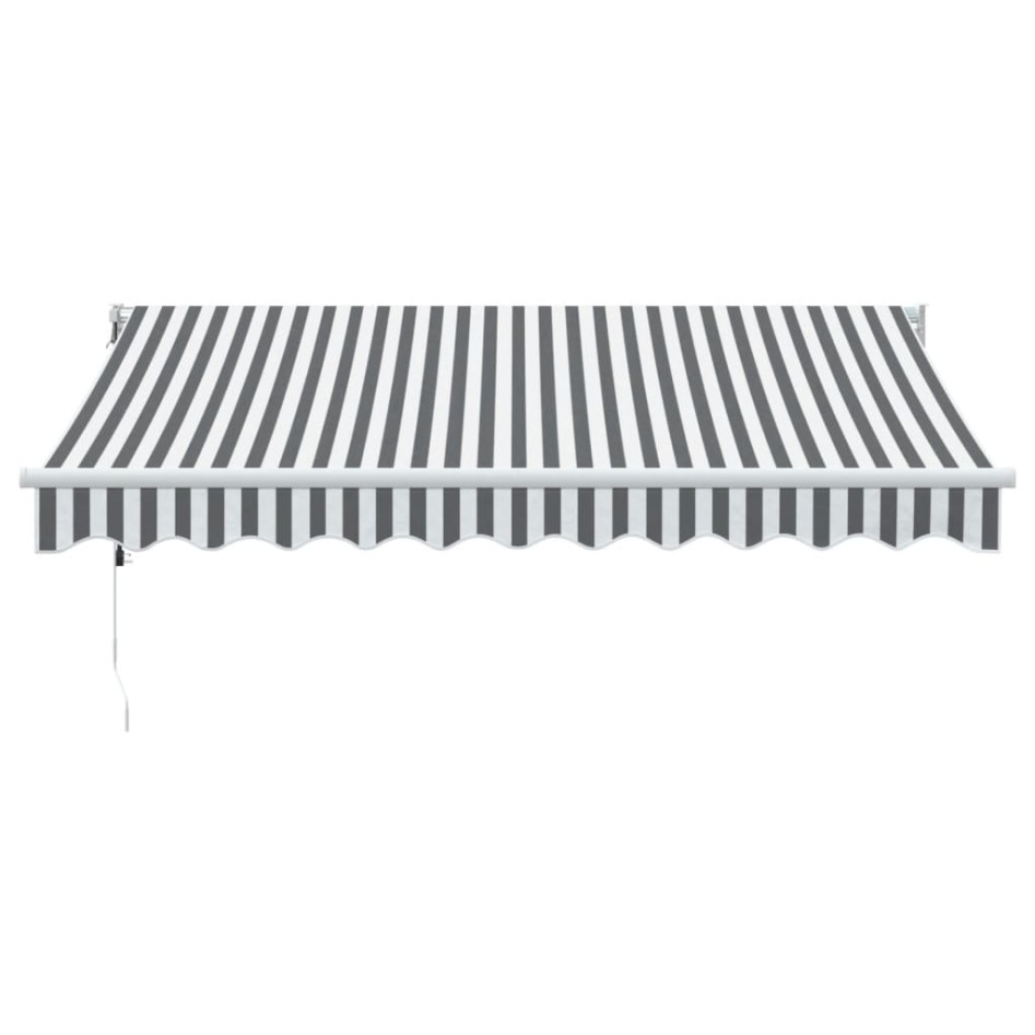 Toldo retráctil aluminio y tela gris antracita y blanco 3x2,5