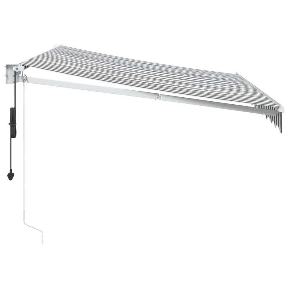 Toldo retráctil aluminio y tela gris antracita y blanco 3x2,5