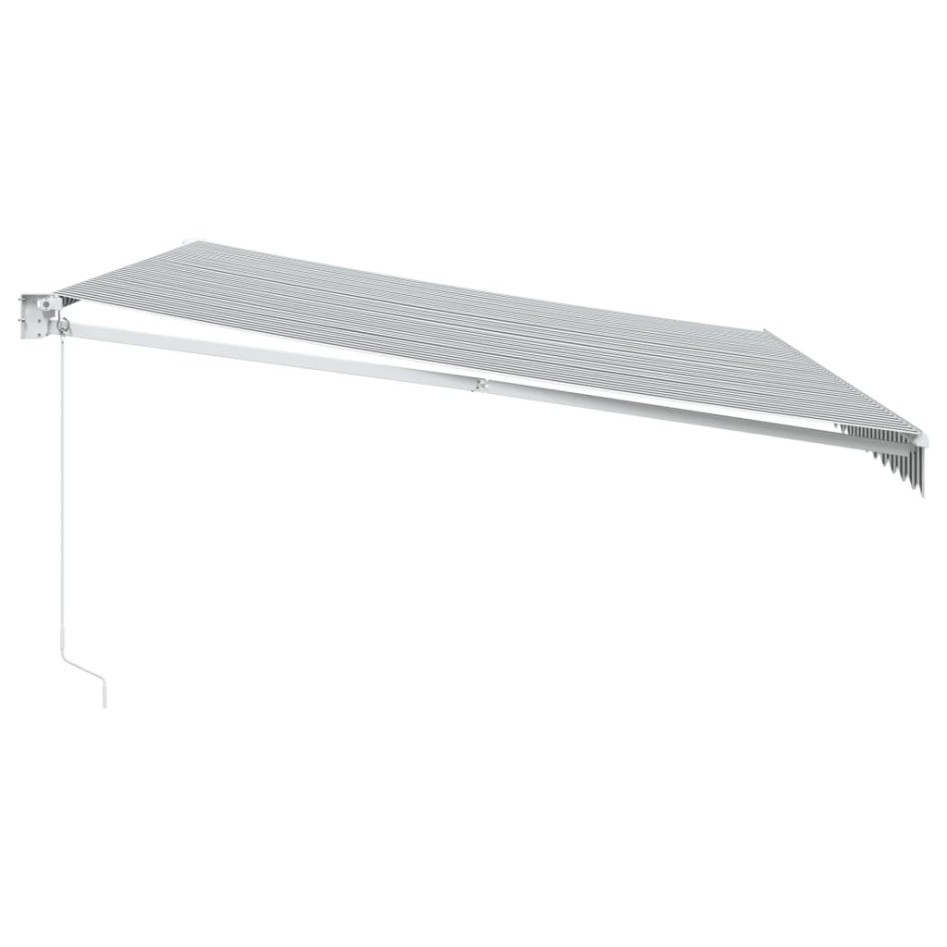 Toldo retráctil aluminio y tela gris antracita y blanco 5x3