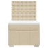 Cama box spring con colchón tela color crema 90x200