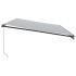 Toldo retráctil manual gris antracita y blanco 600x350
