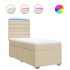 Cama box spring con colchón tela color crema 90x200