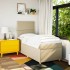 Cama box spring con colchón tela color crema 80x200