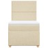 Cama box spring con colchón tela color crema 80x200