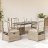 Set comedor de jardín 5 pzas con cojines ratán sintético
