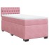 Cama box spring con colchón terciopelo rosa 100x200