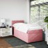 Cama box spring con colchón terciopelo rosa 100x200