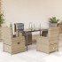 Set comedor de jardín 5 pzas con cojines ratán sintético