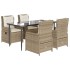 Set comedor de jardín 5 pzas con cojines ratán sintético