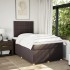 Cama box spring con colchón tela marrón oscuro 120x190
