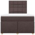 Cama box spring con colchón tela marrón oscuro 120x190