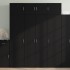 Aparador alto madera de ingeniería negro 80x42,5x185