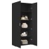 Aparador alto madera de ingeniería negro 80x42,5x185