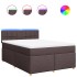 Cama box spring con colchón tela marrón oscuro 140x190