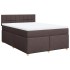 Cama box spring con colchón tela marrón oscuro 140x190