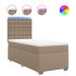 Cama box spring con colchón cuero sintético capuchino 80x200