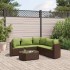 Set sofás de jardín 6 piezas y cojines ratán sintético