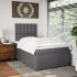Cama box spring con colchón cuero sintético gris 120x190