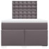 Cama box spring con colchón cuero sintético gris 120x190