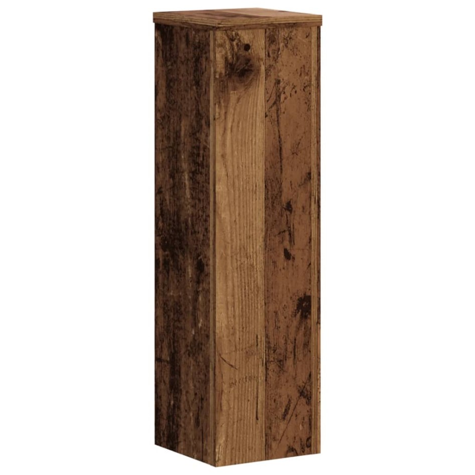 Soportes de plantas 2 uds madera roble envejecido 17x17x60