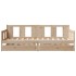 Sofá cama con cajones madera maciza de pino 80x200