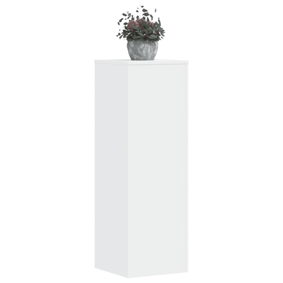 Soportes de plantas 2 uds madera ingeniería blanco 33x33x100