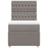 Cama box spring con colchón tela gris taupe 80x200