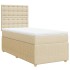 Cama box spring con colchón tela color crema 90x200