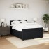 Cama box spring con colchón terciopelo negro 160x200