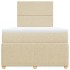 Cama box spring con colchón tela color crema 120x190