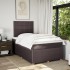Cama box spring con colchón tela marrón oscuro 120x190