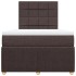 Cama box spring con colchón tela marrón oscuro 120x190