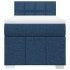 Cama box spring con colchón tela azul 90x190