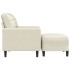 Sillón con taburete terciopelo crema 60