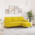 Sofá de 3 plazas con taburete terciopelo amarillo 180