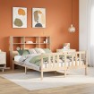 Cama con estantería sin colchón madera maciza de pino 135x190cm