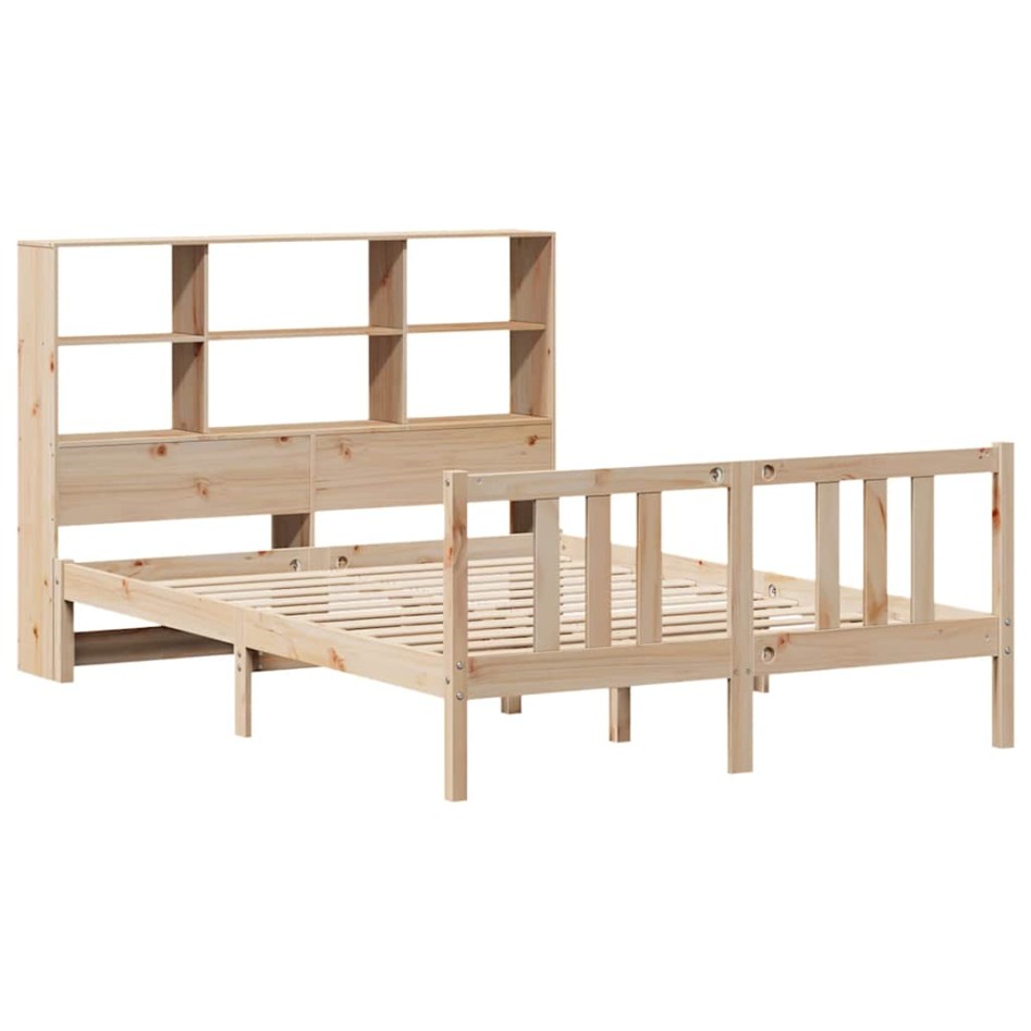 Cama con estantería sin colchón madera maciza de pino