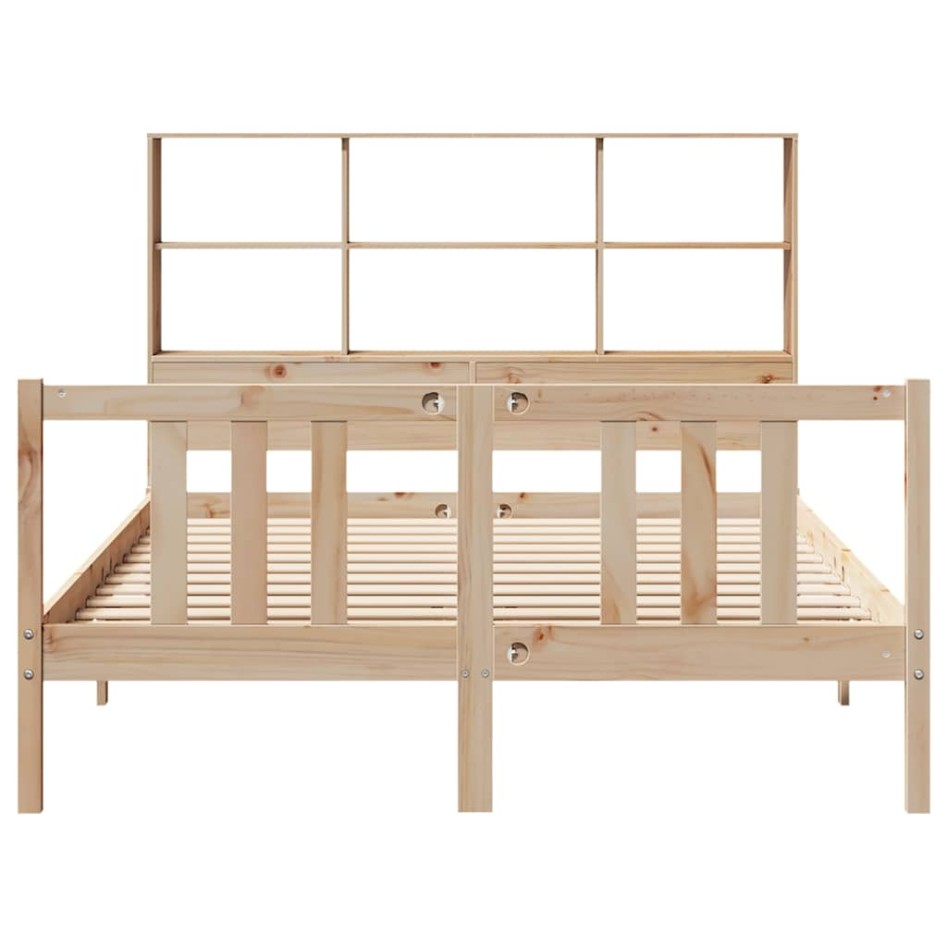 Cama con estantería sin colchón madera maciza de pino