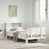 Cama con estantería sin colchón madera maciza blanca 100x200